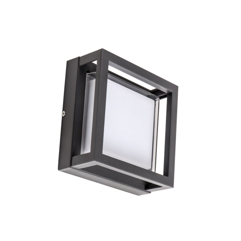 Applique Murale Carré Gris Foncé LED Extérieur PROLIGHT+ en Aluminium  12W I IP54