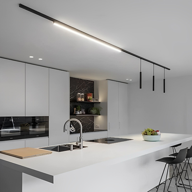 Rail Magnétique Noir en Aluminium Apparent W26*H52*2000mm | Eurolight