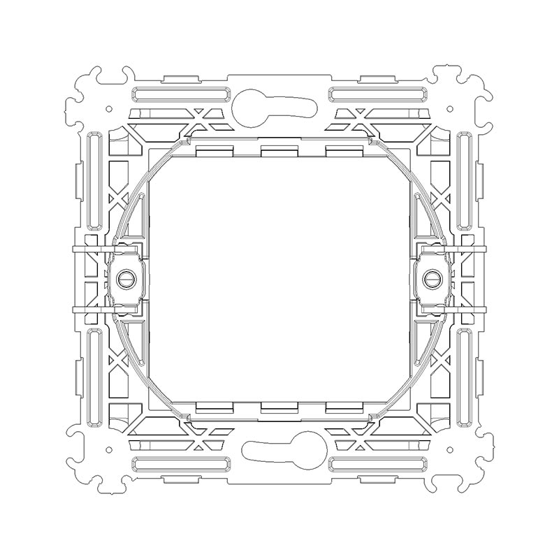 VIMAR Support 2 modules, avec griffes, pour boîtes d'encastrement ø 60 mm, modulable avec entraxe