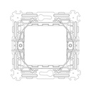 VIMAR Support 2 modules, avec griffes, pour boîtes d'encastrement ø 60 mm, modulable avec entraxe