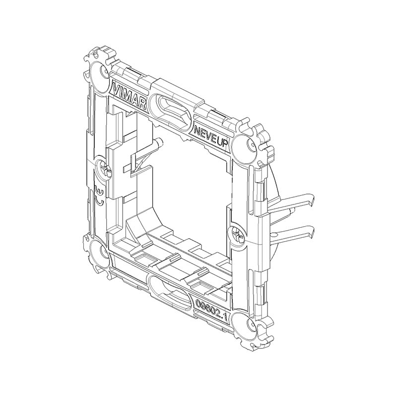 VIMAR Support 2 modules, avec griffes, pour boîtes d'encastrement ø 60 mm, modulable avec entraxe