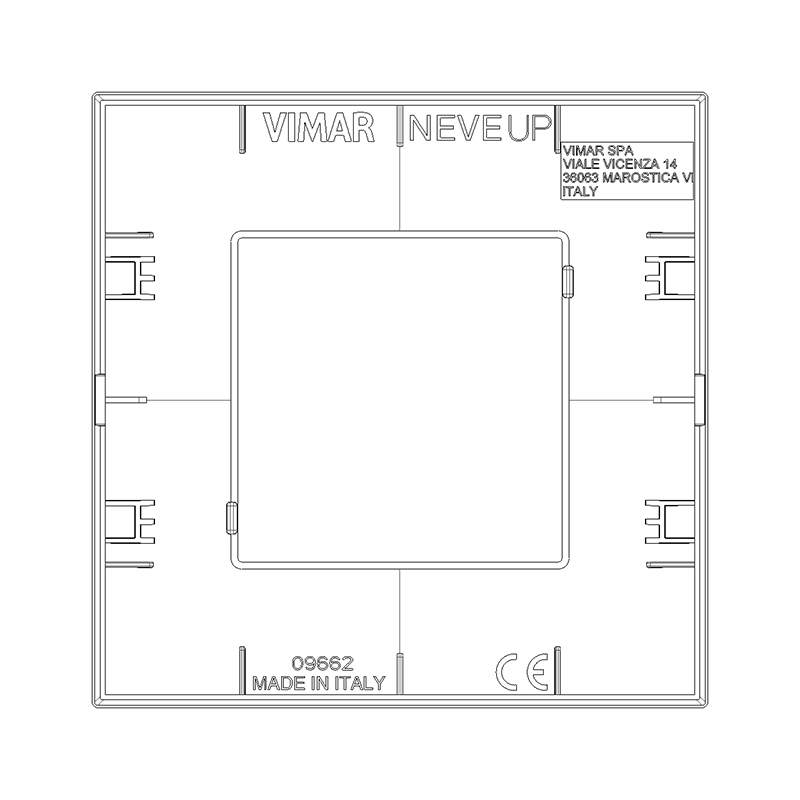 VIMAR Plaque 2 modules, technopolymère, blanc mat 