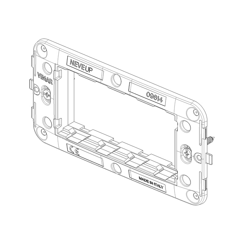 VIMAR Support de montage 4 modules, avec vis, pour boîtes d'encastrement 4 modules