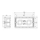 VIMAR Boîte d'encastrement rectangulaires 4 modules pour maçonnerie, azur