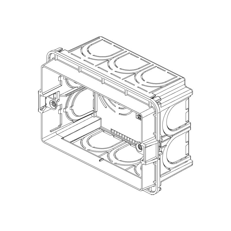 VIMAR Boîte d'encastrement rectangulaires 3 modules pour maçonnerie, azur