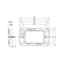 VIMAR Support de montage 3 modules, avec vis, pour boîtes d'encastrement 3 modules