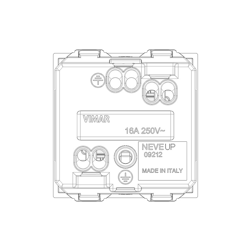 VIMAR Prise SICURY 2P+T 16 A 250 V~, standard français, blanc - 2 modules