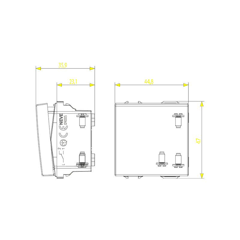 VIMAR Va-et-vient 1P 16 AX 250 V~, blanc - 2 modules. Maxi 200 W pour lampes autoballastées