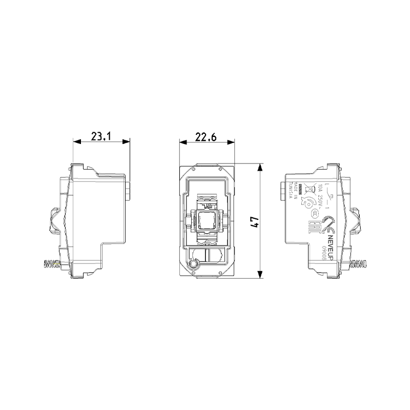 VIMAR Mécanisme poussoir 1P NO 10 A 250 V~, avec voyant blanc, à compléter avec touche 1-2 modules