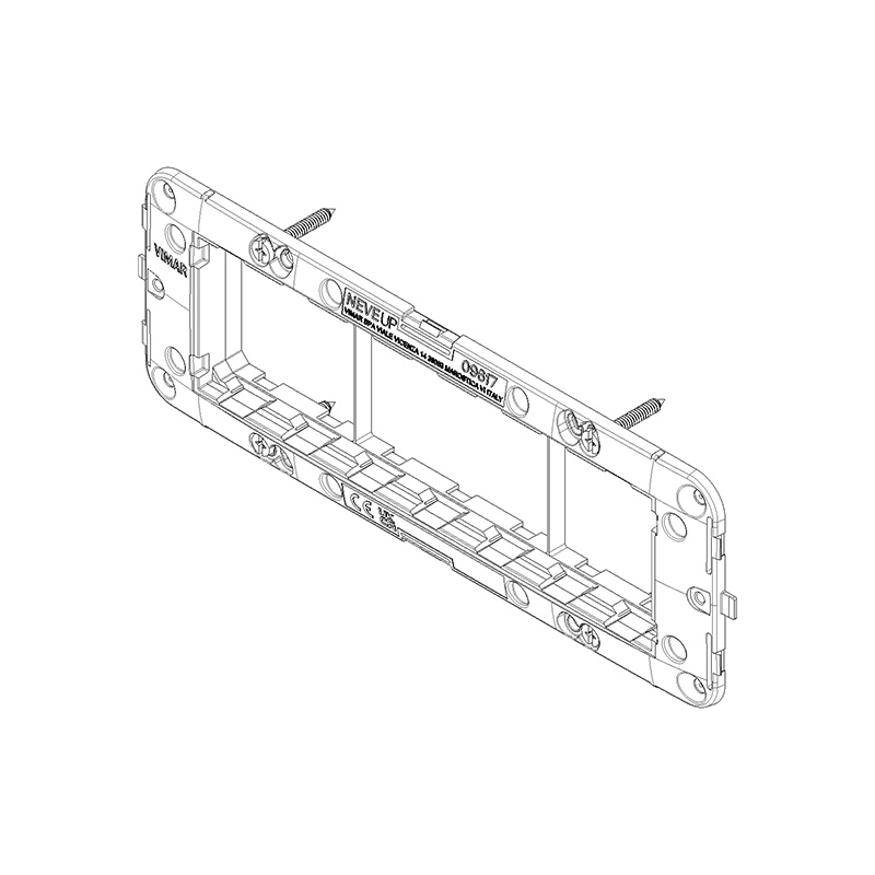 VIMAR Support de montage 7 modules, avec vis, pour boîtes d'encastrement 6/7 modules