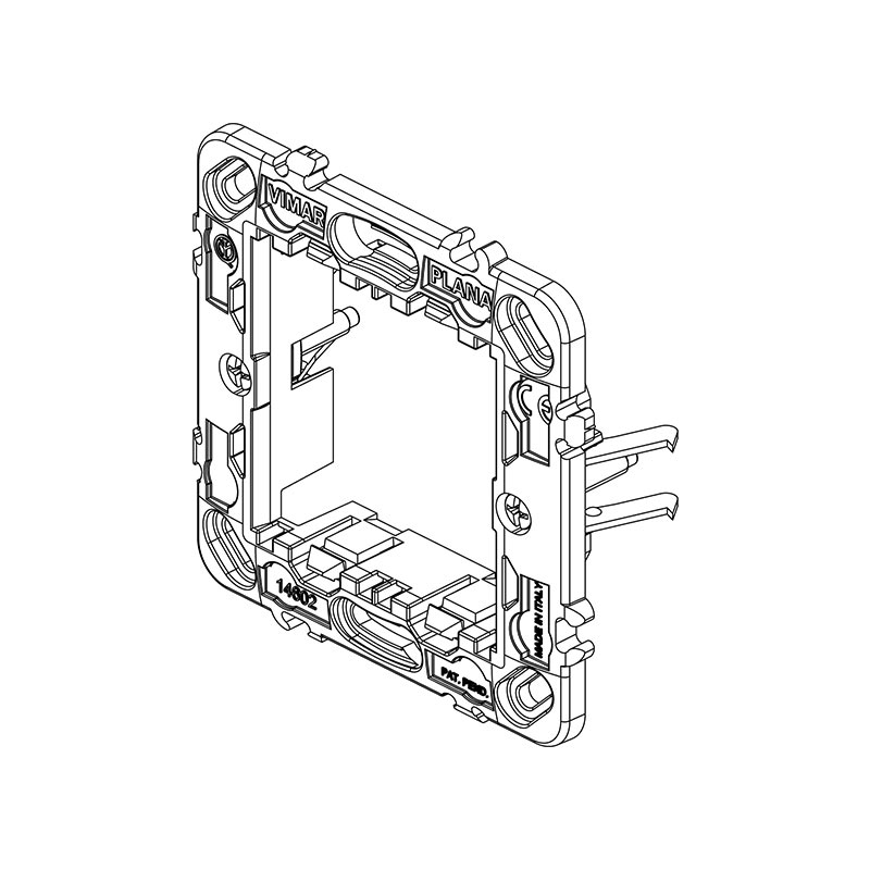 VIMAR Support de montage 2 modules, avec griffes, pour boîtes d'encastrement ø 60 mm, modulaire avec entraxe 71 mm