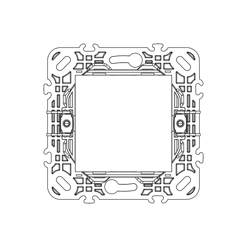 VIMAR Support de montage 2 modules, avec griffes, pour boîtes d'encastrement ø 60 mm, modulaire avec entraxe 71 mm