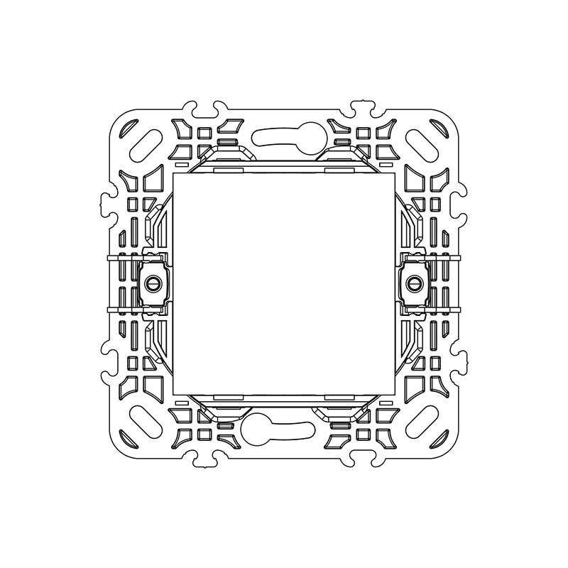 VIMAR Support de montage 2 modules, avec griffes, pour boîtes d'encastrement ø 60 mm, modulaire avec entraxe 71 mm