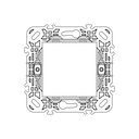 VIMAR Support de montage 2 modules, avec griffes, pour boîtes d'encastrement ø 60 mm, modulaire avec entraxe 71 mm