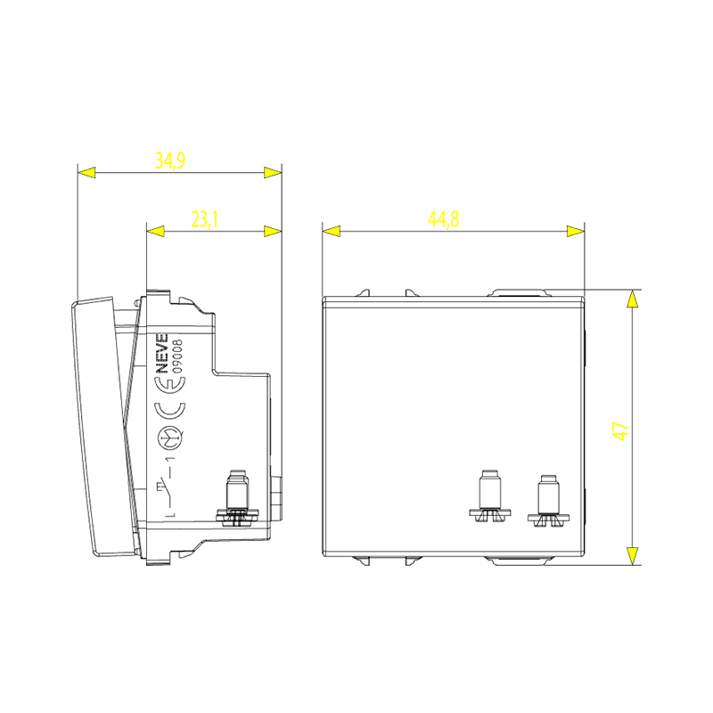 VIMAR Poussoir 1P NO 10 A 250 V~, blanc - 2 modules