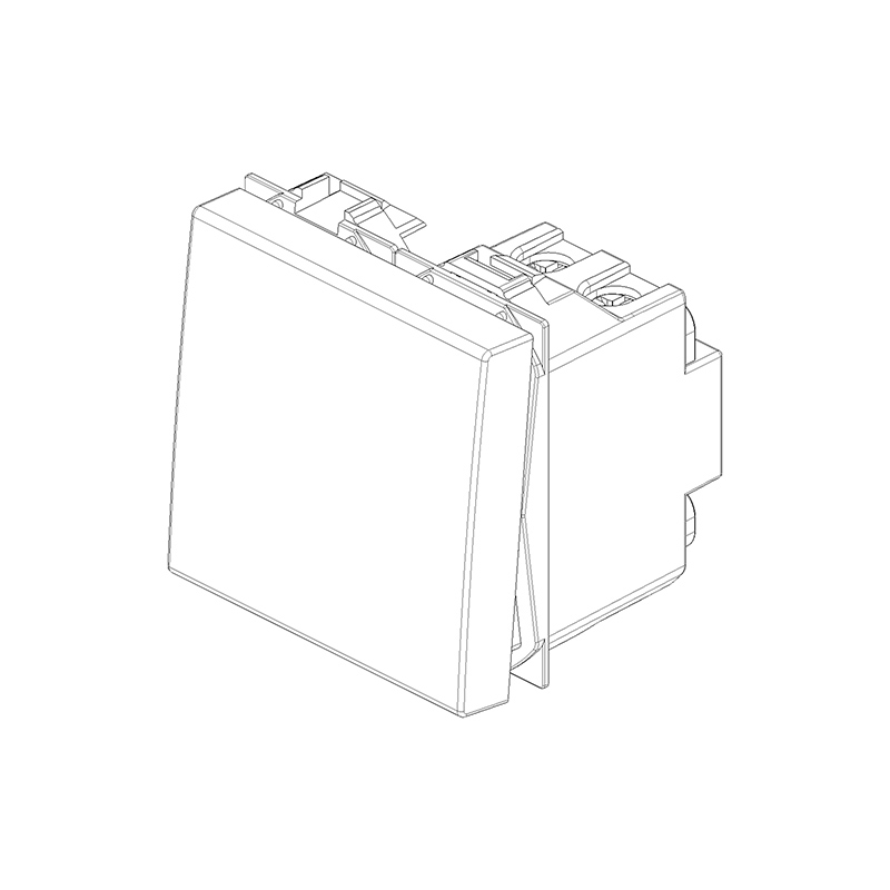 VIMAR Inverseur 1P 16 AX 250 V~, blanc - 2 modules. Maxi 200 W pour lampes autoballastées 