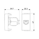 VIMAR Prise RJ45 avec connecteur Netsafe Cat. 6, blindée, câblage universel T568A/B, 8 contacts, bornes autodénudantes sans outil, blanc