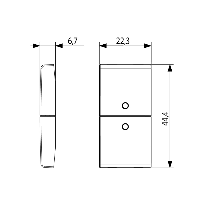 VIMAR Deux demi-touches interchangeables neutres à personnaliser, 1 module, blanc