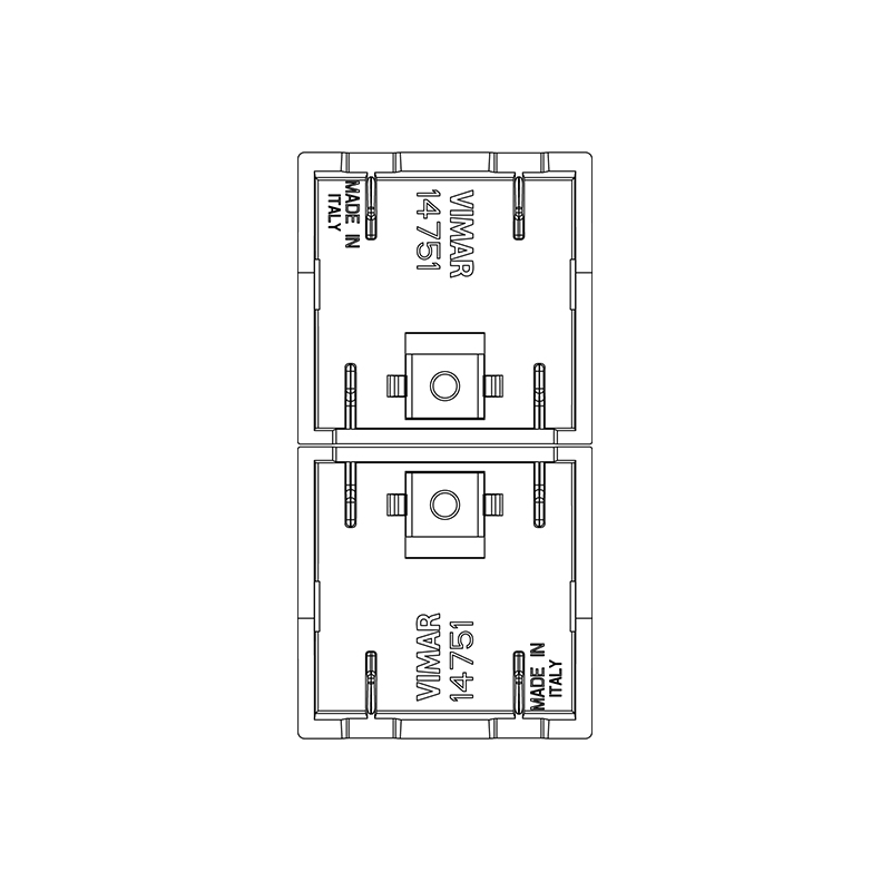 VIMAR Deux demi-touches interchangeables neutres à personnaliser, 1 module, blanc