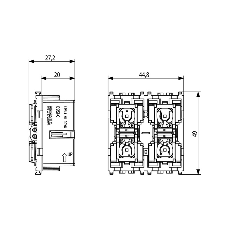 VIMAR Commande KNX 4 boutons 2M