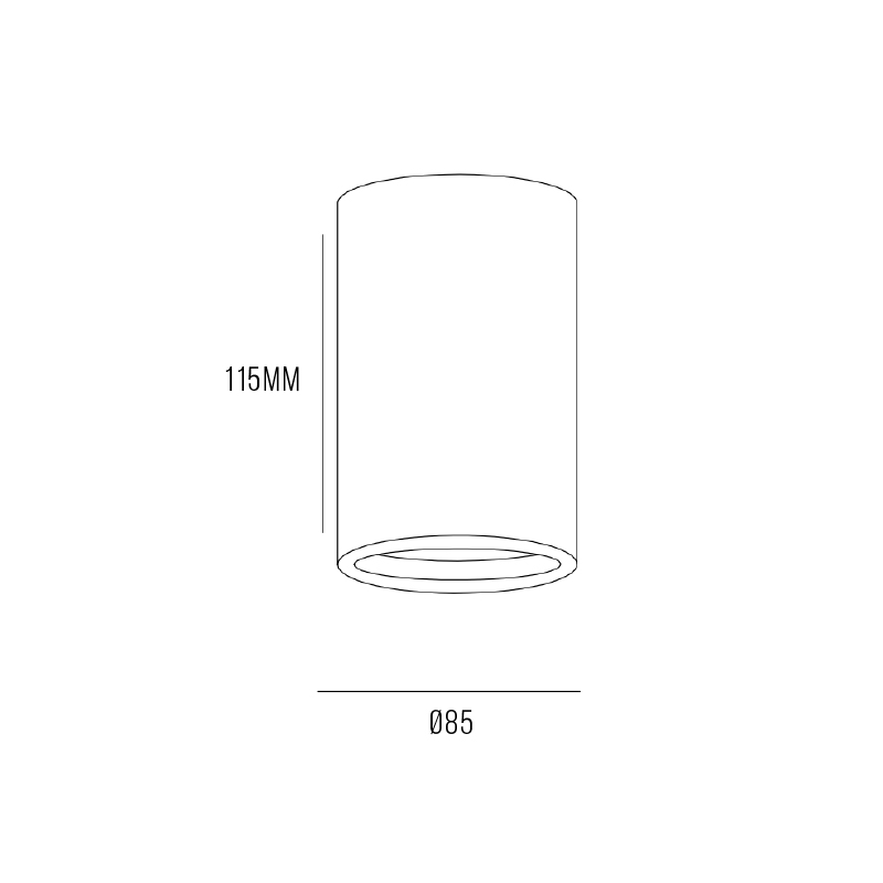 Support de Spot cylindrique Apparent etanche blanc IP65 Prolight+