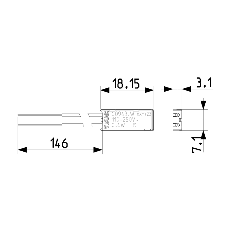 Unité led Linea 110-250V blanc VIMAR