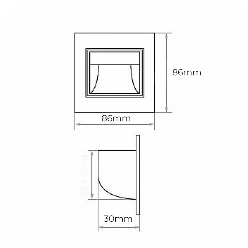 Spot Contremarche LED Carre Blanc Intérieur PROLIGHT+