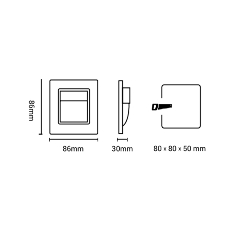 Spot LED Noir Contremarche Intérieur PROLIGHT+