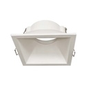 Support de Spot Carré Fixe Blanc PROLIGHT+ en aluminium pour ampoule MR16 / GU10 / 220V / 12V / IP20