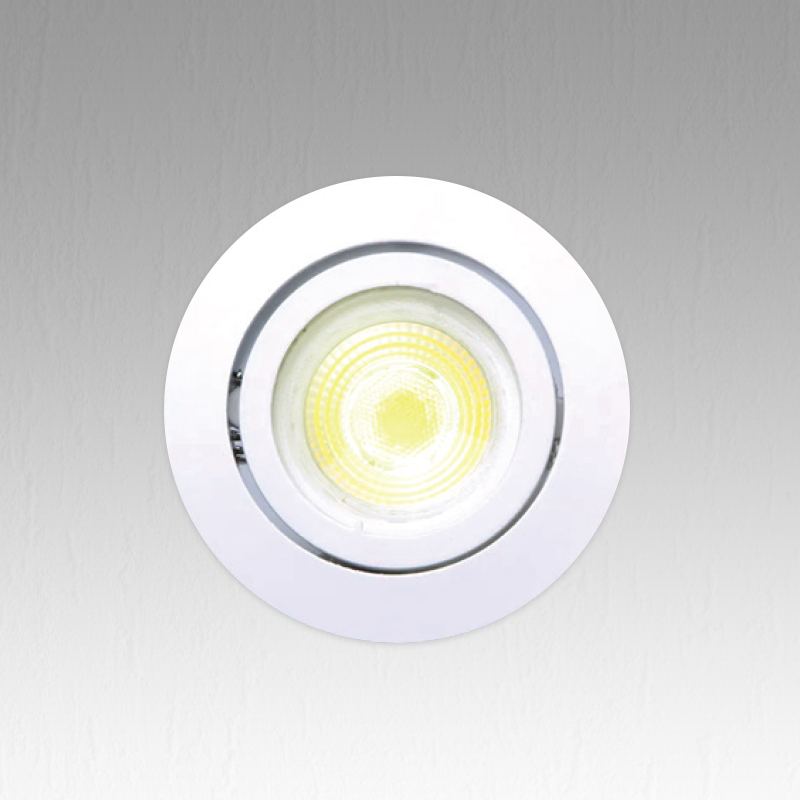 White fixed round spot holder compatible with GU10 bulbs