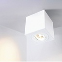 White Surface Mounted Spot Holder Orientable PROLIGHT+ In aluminum for two lightbulb MR16 / GU10 / 220V / 12V / IP20