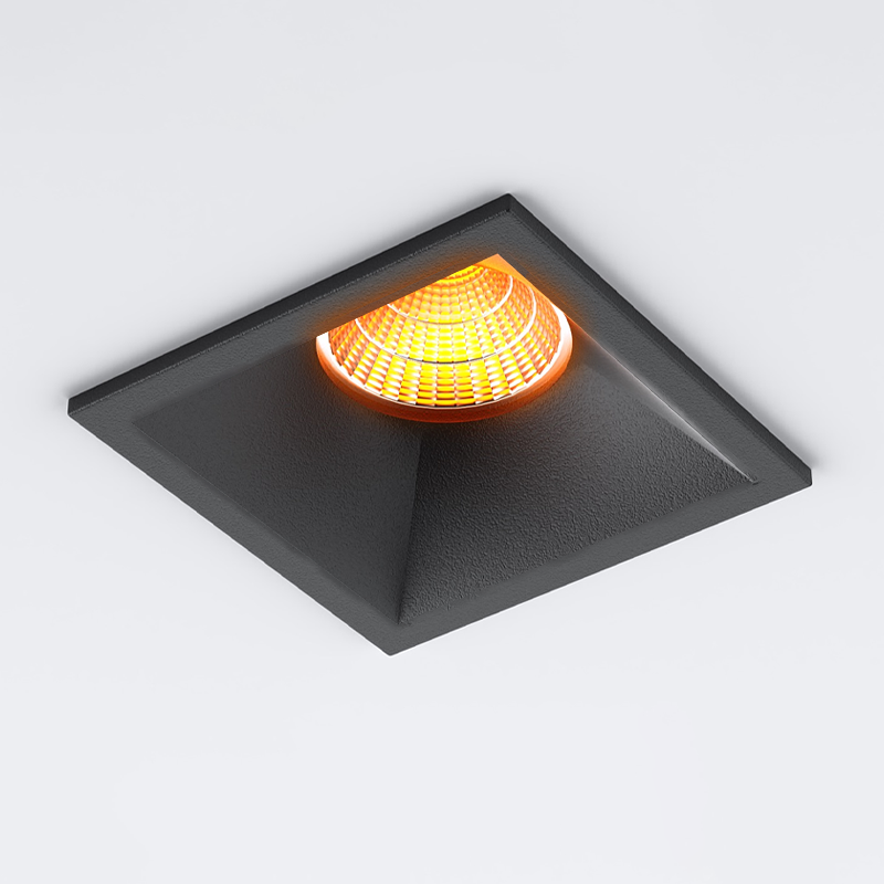 Square indoor spot fitting compatible with lamp LED GU10 