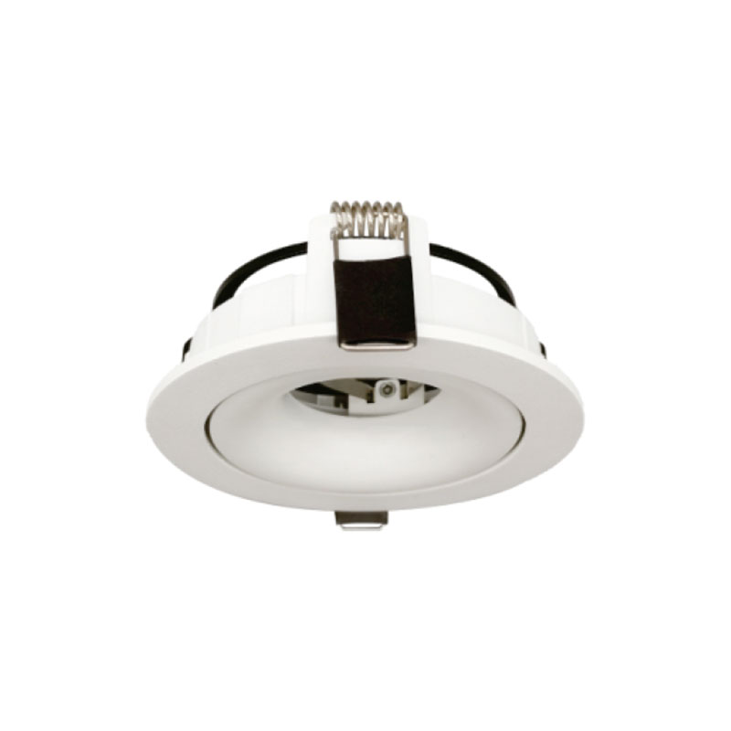 Support de Spot Rond Orientable Blanc PROLIGHT+ est un accessoire d'éclairage polyvalent compatible avec une ampoule GU10