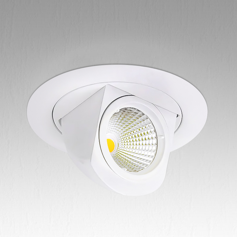 white  adjustable round spot holder compatible with GU10 bulbs