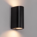 Black Outdoor Down Bright Wall Light LED PROLIGHT+ In Aluminum 2*GU10 MAX.11WI IP44