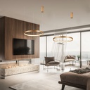 iBruzzi Suspended Lustre Cassaro Brushed Gold 60W