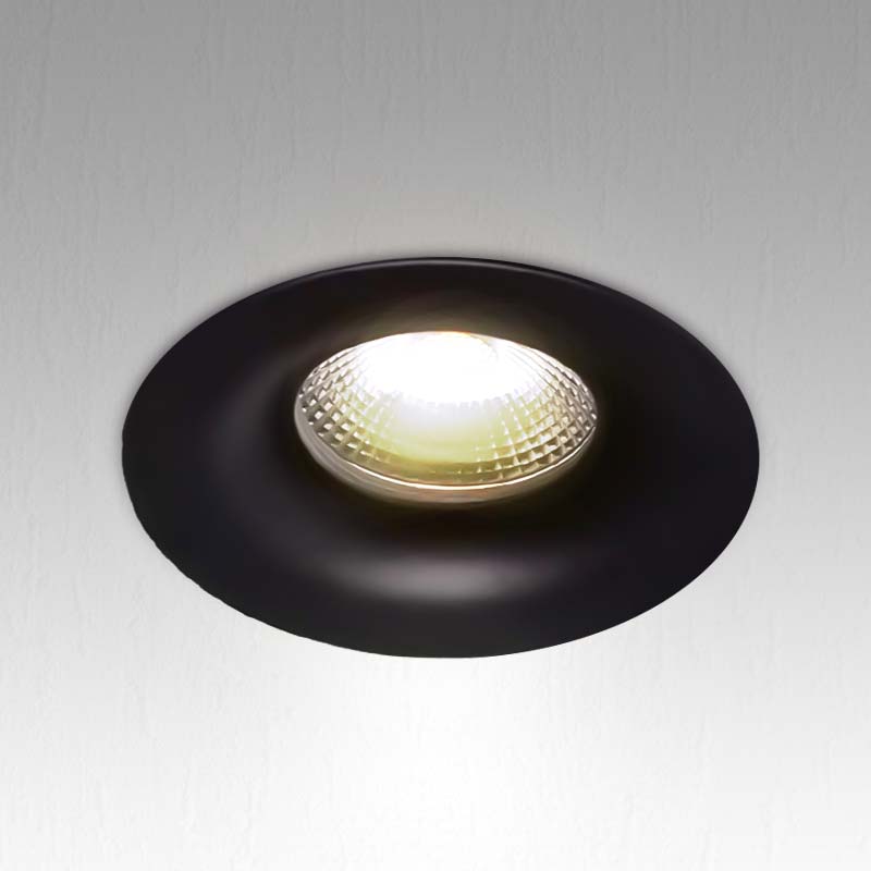 Black Fixed Recessed 3w Spotlight 