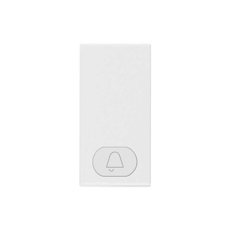 1-module interchangeable button, lighTable bell symbol, white













