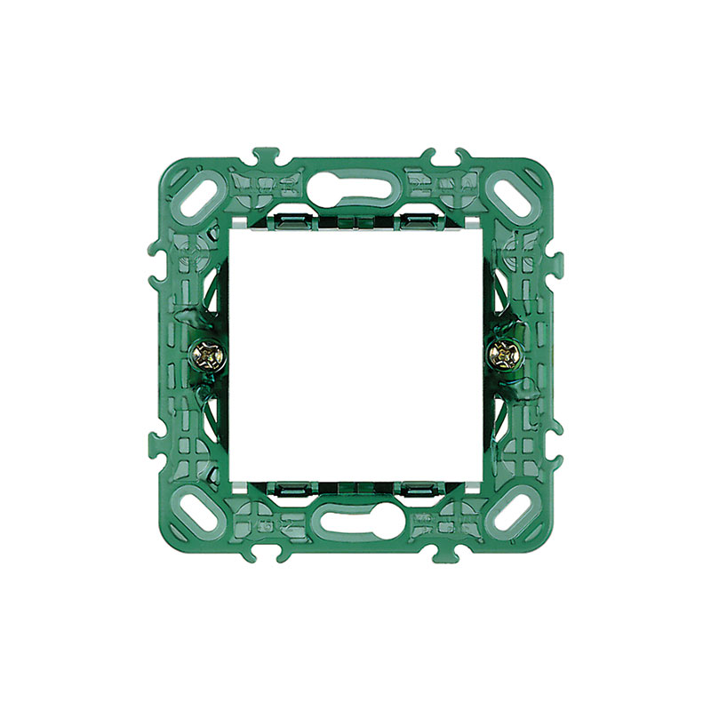 2-module mounting frame, with claws, for ø 60 mm mounting boxes, modular, 71 mm distance between centres



















