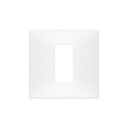 VIMAR 1-module central cover plate for 2-module mounting boxes, technopolymer, matt white NEVE UP