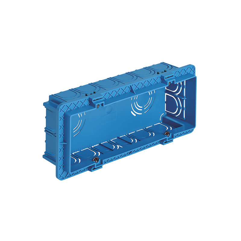 6-7-module flush mounting box (GW 650 °C), for masonry walls, light blue























