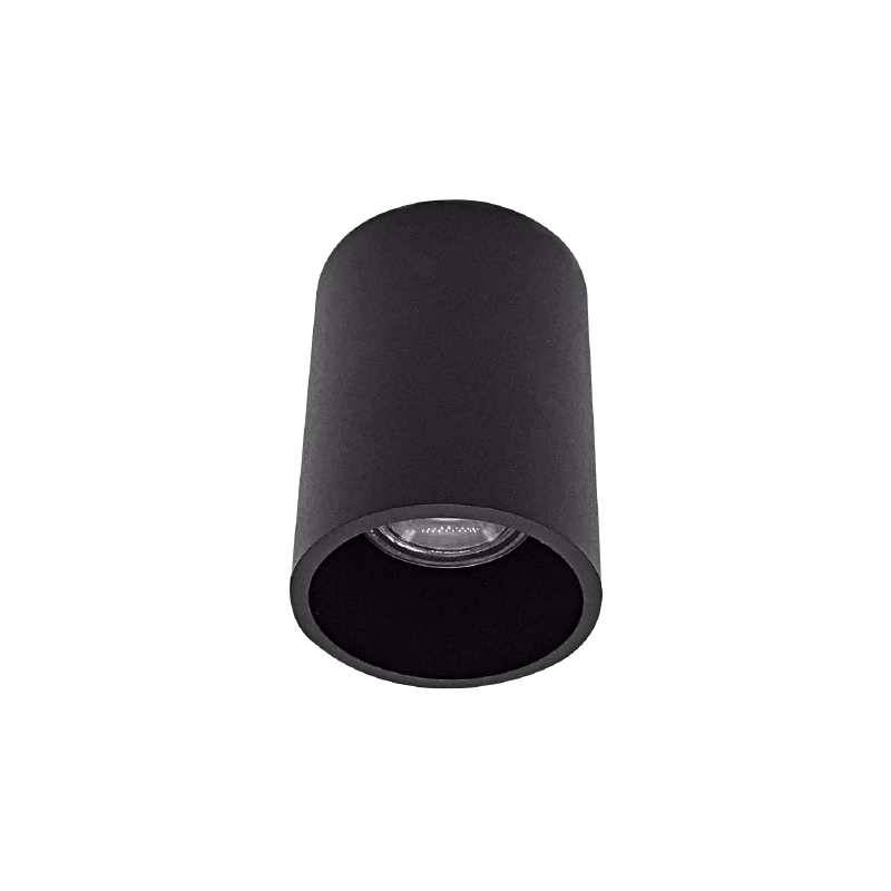 Support de Spot Cylindrique Apparent Etanche Noir Sable en Aluminium