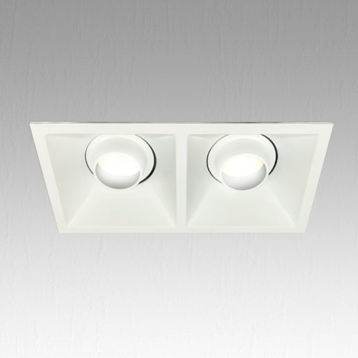 Black Adjustable Square Spot Holder  compatible with two GU10 led bulbs