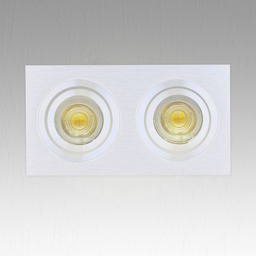 Recessed Prolight+ spot holder compatible with two GU10 led bulbs