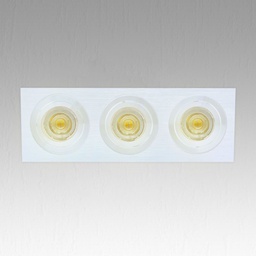 Recessed Prolight+ sqaure spot holder compatible with a three GU10led bulbs