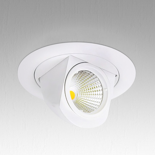 white  adjustable round spot holder compatible with GU10 bulbs