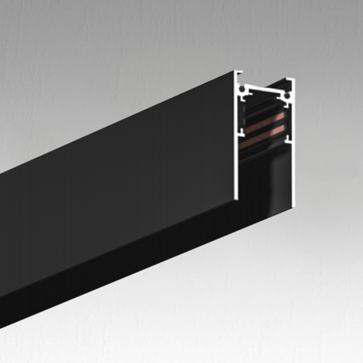 Rail magnétique apparent noir en aluminium de voltage DC48V / W26*H26*L2000mm / Application pour résidentiel commercial administratif et bureautique.