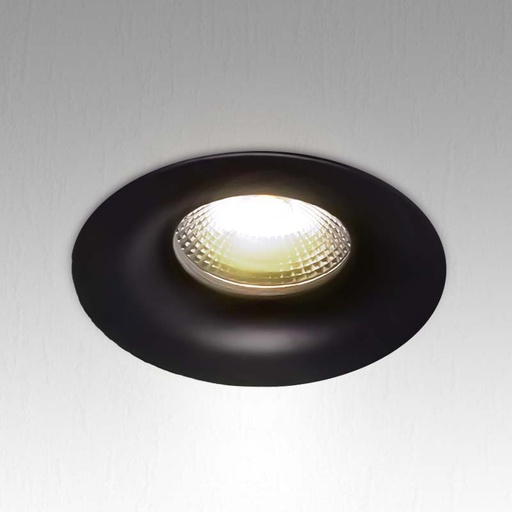 Black Fixed Recessed 3w Spotlight 