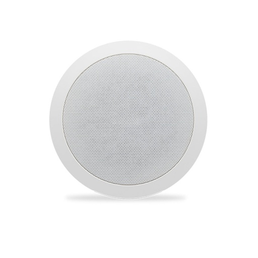 Ceiling speaker with 6 inch woofer, 6W rated power/ 130Hz--20KHz frequency response/ and 93dB sensitivity. 