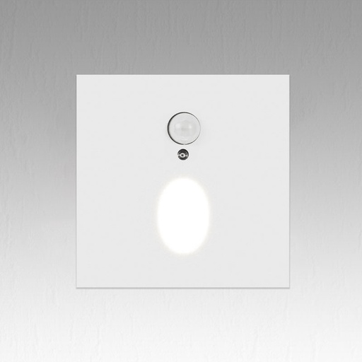 Spot Contremarche LED Blanc Carré Intérieur avec détecteur de mouvement, de puissance 1W/ 85-265V/50Hz / Indice de protection IP45.